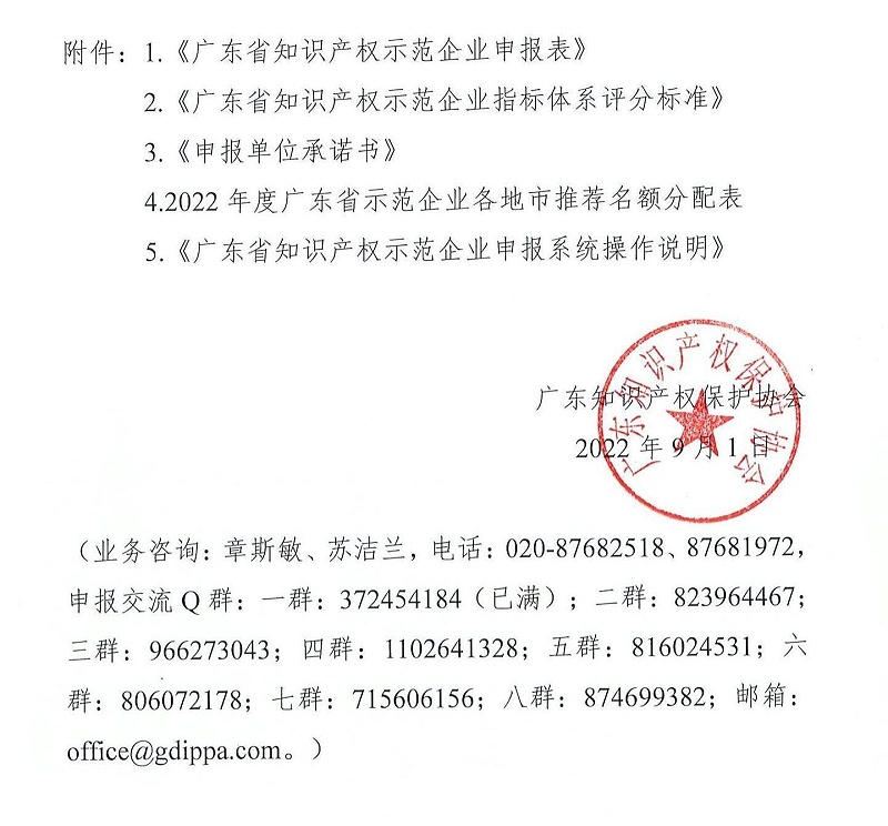 粵知保協(xié)發(fā)字〔2022〕36號-關(guān)于組織開(kāi)展“2022年度廣東省知識產(chǎn)權示范企業(yè)”申報工作的通知_07