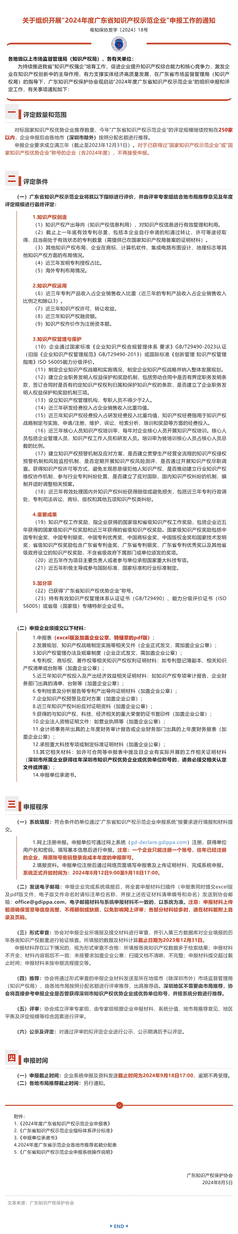 重要通知！2024年度廣東省知識產(chǎn)權示范企業(yè)申報工作啟動(dòng)_壹伴長(cháng)圖1