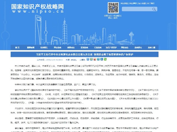 強調要著(zhù)眼于統籌推進(jìn)知識產(chǎn)權保護